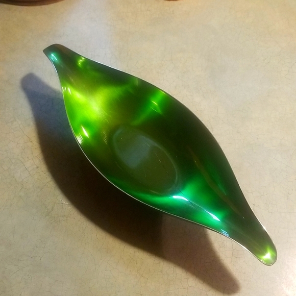 VTG MCM STERLING &ENAMEL FOOTED SERVING PIECE~BEAUTIFUL!